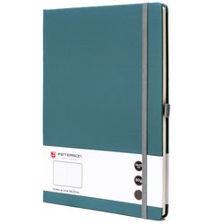 Zelený zošit v tvrdých doskách vo formáte B5 s potlačou v riadkoch - Peterson