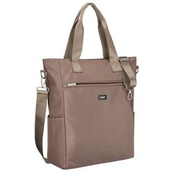 Béžová dámska nákupná taška s uškami a pripojiteľným popruhom, zapínanie na zips - Peterson