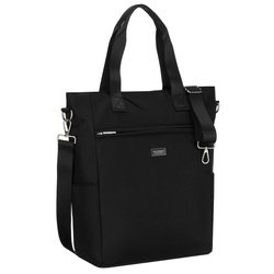 Čierna, priestranná dámska nákupná taška s držadlami a pripojiteľným popruhom - Peterson