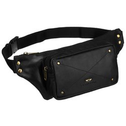 Čierna pánska bedrová ľadvinka z pravej kože - Peterson