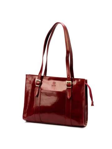 Florence Dámska kožená kabelka A4 54 Shopper Maroon