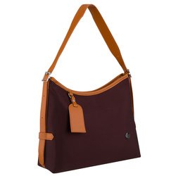 Dámska bordová poštová taška z polyesteru a ekokože so zapínaním na zips - Peterson