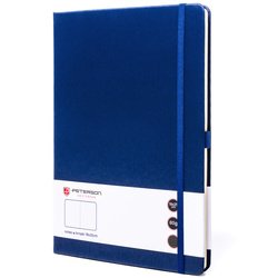 Námornícky modrý zápisník vo formáte B5 s potlačou bodiek a elastickým uzáverom - Peterson