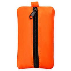 Kompaktné puzdro na kľúče z prírodnej kože v oranžovej farbe