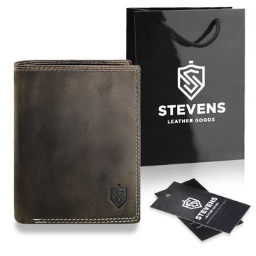 STEVENS Pánska kožená peňaženka s RFID ochranou hnedá PREMIUM ako vianočný darček pod vianočný stromček
