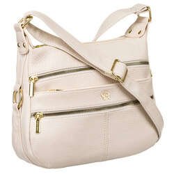 Dámska kabelka z ekologickej kože béžovej farby so zipsom na prednej strane - Rovicky