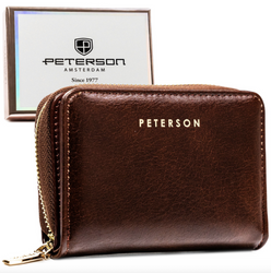 Hnedá dámska peňaženka z ekologickej kože s RFID - Peterson