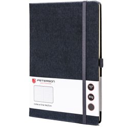 Zápisník formátu A5 v šedej farbe s potlačou v riadkoch - Peterson