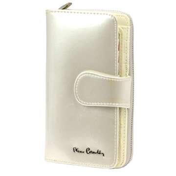 Pierre Cardin Dámska peňaženka 07 SHINY 116 Béžová lakovaná prírodná koža