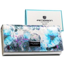 Viacfarebná dámska peňaženka v horizontálnej orientácii so zapínaním na patentku - Peterson