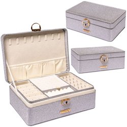 Šedá, elegantná kazeta s uzáverom a kľúčom - Peterson