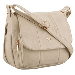 Priestranná béžová dámska taška cez rameno s vreckami - Rovicky