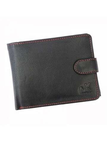 Pánska peňaženka Money Kepper CC 5600B kožená čierna s červenými akcentmi horizontálna stredná