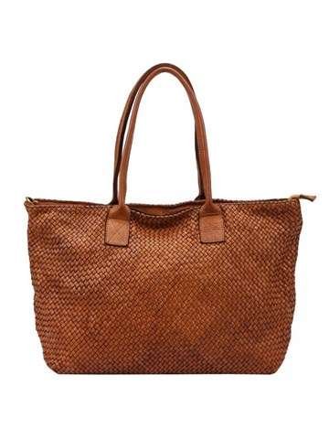 Dámska kožená kabelka VS 010 v štýle shopperbag, prírodná hnedá, s odnímateľným popruhom