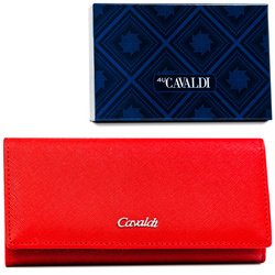 Dámska peňaženka z ekologickej kože v červenej farbe so zapínaním na patentku - 4U Cavaldi