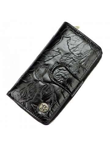 Dámska peňaženka Gregorio Elegantná čierna prírodná a ekologická koža RFID SECURE