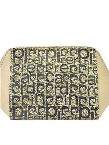 Pierre Cardin MS87 61618 Dámska kozmetická taška stredná svetlo béžová so zlatým kovaním Eco Polyester