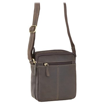 Pánska kožená taška cez rameno Visconti tmavohnedá S-8