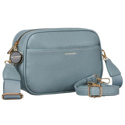 Modrá dámska crossbody kabelka s úzkym a širokým ramenným popruhom z ekokože Peterson