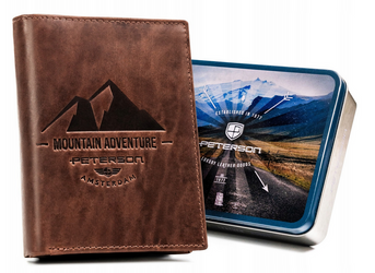 Veľká vertikálna pánska kožená peňaženka - Peterson