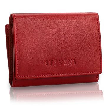 Dámska kožená peňaženka STEVENS Red with Security RFID