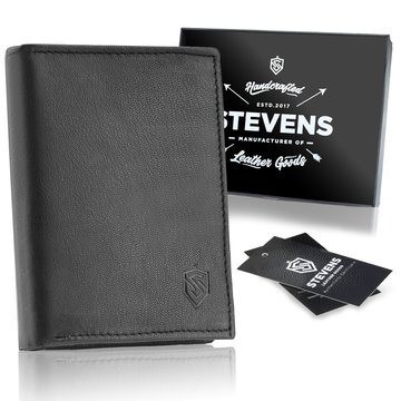 Pánska Peňaženka STEVENS Kožená Klasická Čierna s RFID Ochrana