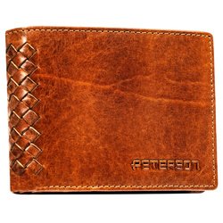 Pánska hnedá kožená peňaženka so systémom RFID - Peterson