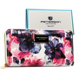 Dámska kvetinová peňaženka z prírodnej a ekologickej kože - Peterson