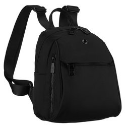 Čierny dámsky batoh vyrobený z polyesteru, s jednou priehradkou a zapínaním na zips - Peterson