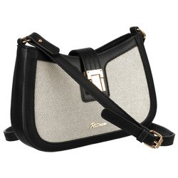 Dámska béžová kabelka z kože a plátna Peterson