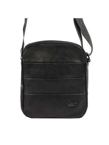 Čierna pánska taška z ekokože Coveri World CW E2264 Crossbody so strieborným kovaním