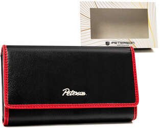 Priestranná dámska kožená peňaženka na patentku a zips - Peterson