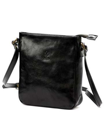 Florence Dámska kožená kabelka 53 Black Shoulder Letter Bag