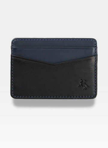 Visconti VSL40: Štýlové Pánske Kožené Etui na Karty - Elegancia a Funkčnosť v Čierno-Modrej Farbe