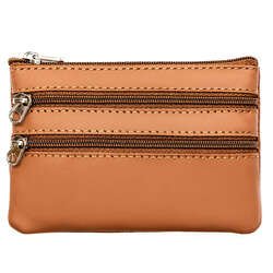 Kožené puzdro na kľúče v svetlohnedej farbe