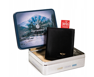 Priestranná pánska kožená peňaženka so systémom RFID - Peterson