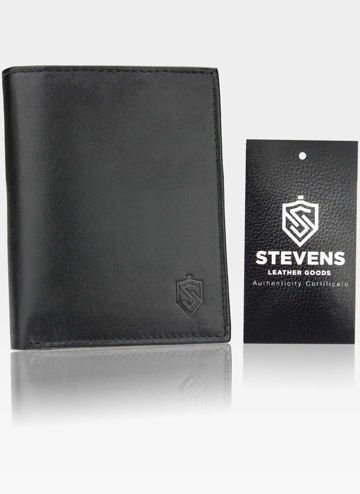Portfel Męski STEVENS Skórzany Classic Czarny