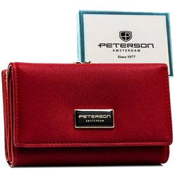 Červená dámska peňaženka z prírodnej a ekologickej kože - Peterson