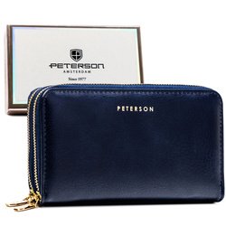 Námornícka modrá peňaženka z ekologickej kože so systémom RFID - Peterson