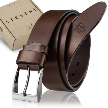 Pánsky kožený opasok STEVENS Faced Leather Super Quality Wide 4cm Brown