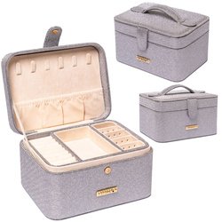 Šedá šperkovnica s magnetickým zámkom - Peterson