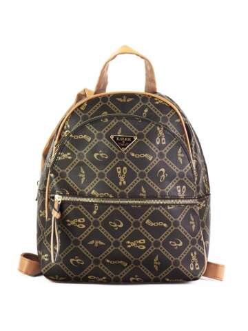 Dámsky ekologický batoh Eslee ES89069 hnedý camel, mestský batoh s popruhmi, 2 priehradky