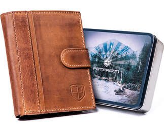 Pánska kožená peňaženka so zapínaním na kartu - Peterson