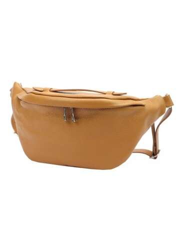 Luka Dámska kožená kabelka 24-010 DOLLARO Camel Small Crossbody s nastaviteľným popruhom