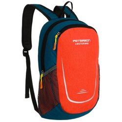 Turistický batoh v tmavomodrej a oranžovej farbe so zapínaním na zips - Peterson