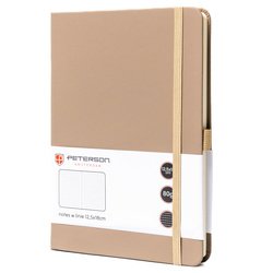 Zápisník formátu B6 v khaki farbe s potlačou v riadkoch, s pútkom na pero - Peterson