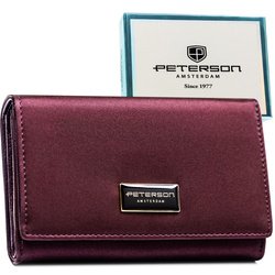 Fialová, veľká dámska peňaženka z prírodnej a ekologickej kože - Peterson