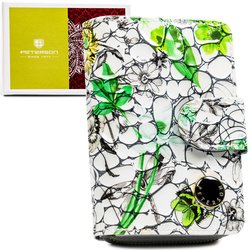 Priestranná zelená dámska kožená peňaženka s RFID - Peterson