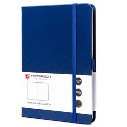 Zošit formátu B6 v tvrdých doskách v námorníckej modrej farbe s potlačou s bodkami - Peterson