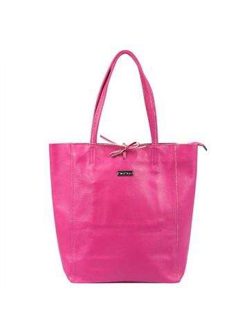 Dámska kožená kabelka MiaMore 01-014 Z DOLLARO Shopperbag Fuchsia Shoulder Bag